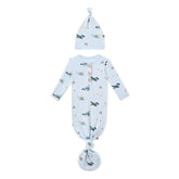 Knotted Day Gown with Hat Set in Take Off