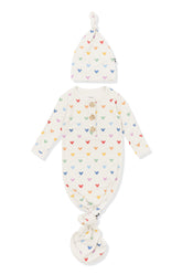 Knotted Day Gown with Hat Set in Pastel Mickey Mouse