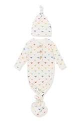 Knotted Day Gown with Hat Set in Pastel Mickey Mouse