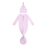 Knotted Day Gown with Hat Set in Thistle