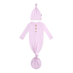 Knotted Day Gown with Hat Set in Thistle