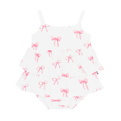 Spaghetti Strap Ruffle Romper in Bow