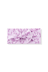 Knotted Bow Headband in Thistle Leopard