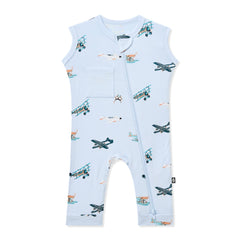 Zippered Sleeveless Romper in Take Off