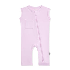 Zippered Sleeveless Romper in Thistle