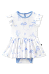 Twirl Bodysuit Dress in Toile Safari