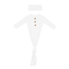 Knotted Day Gown with Bow Set in Cloud