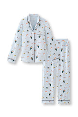 Long-Sleeved Women's Pajama Set in Ice Sushi