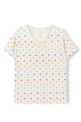 Women's Oversized V-Neck Tee in Pastel Mickey Mouse