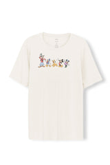 Men's Crew Neck Tee in Mickey and Friends on Ecru