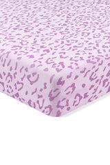 Crib Sheet in Thistle Leopard