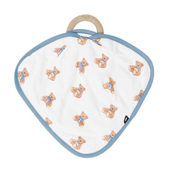 Lovey in Teddy Bear with Removable Wooden Teething Ring