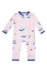Zippered Romper in Sakura Mahjong