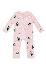 Zippered Romper in Blush Sushi