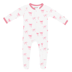 Zippered Footie in Bow
