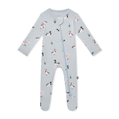Zippered Footie in Mallard Duck