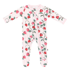 Zippered Footie in Strawberry Fields