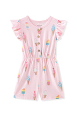 Flutter Sleeve Romper in Sakura Ice Cream