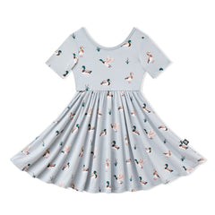 Twirl Dress in Mallard Duck