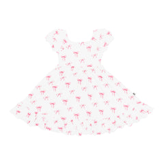 Puff Sleeve Twirl Dress in Bow