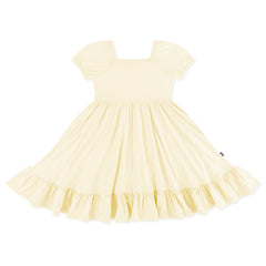 Puff Sleeve Twirl Dress in Chamomile