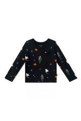 Long Sleeve Toddler Crew Neck Tee in Halloween Friends