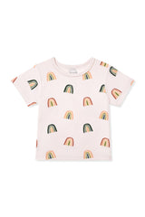 Toddler Basic Tee in Retro Rainbow