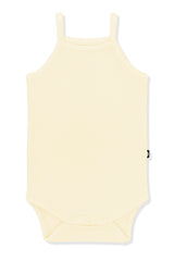 Ribbed Spaghetti Strap Bodysuit in Chamomile