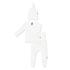 Pointelle Take Me Home Set with Cap in Sweet Blue Bow