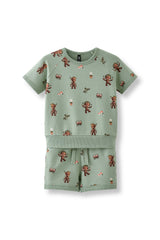 Short Sleeve Jogger Set in Groot