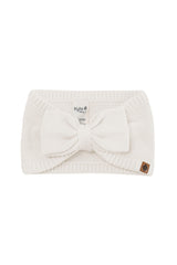 Chunky Knit Bow Headband in Oat