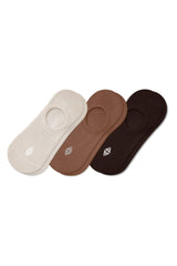 Women's No Show Socks 3-Pack in Cafe