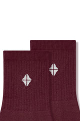 Adult Crew Socks in Burgundy