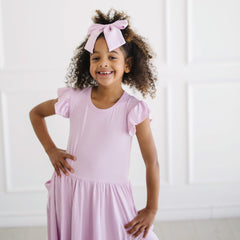 Large Alligator Clip Bow in Thistle