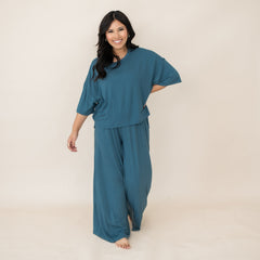 Women's Wide Leg Pant Set in Atlantic