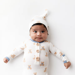 Knotted Day Gown with Hat Set in Teddy Bear