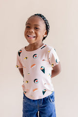 Toddler Basic Tee in Blush Sushi