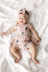 Twirl Bodysuit Dress in Blush Sushi
