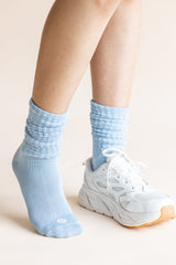Adult Scrunch Socks in Breeze