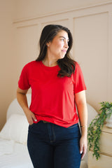 Women's Crew Neck Tee in Cardinal