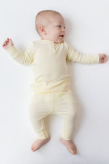 Ribbed Infant Henley Set in Chamomile