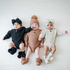 Chunky Knit Romper in Midnight