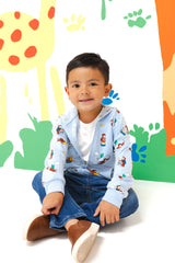 Zip-Up Hoodie in Curious George