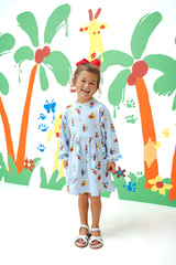 Long Sleeve Skater Dress in Curious George