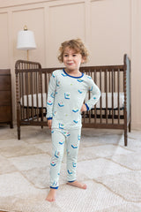 Long Sleeve Pajamas in Dew Mahjong