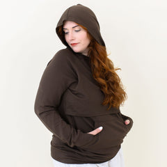 Women's French Terry Nursing Hoodie in Espresso