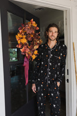 Men's Long Sleeve Pajama Set in Halloween Friends