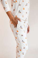Women's Jogger Pajama Set in Halloween Teddy