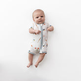 Zipper Shortall Romper in Home Run