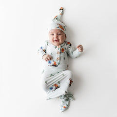 Knotted Day Gown with Hat Set in Winnie the Pooh Hundred Acre Wood